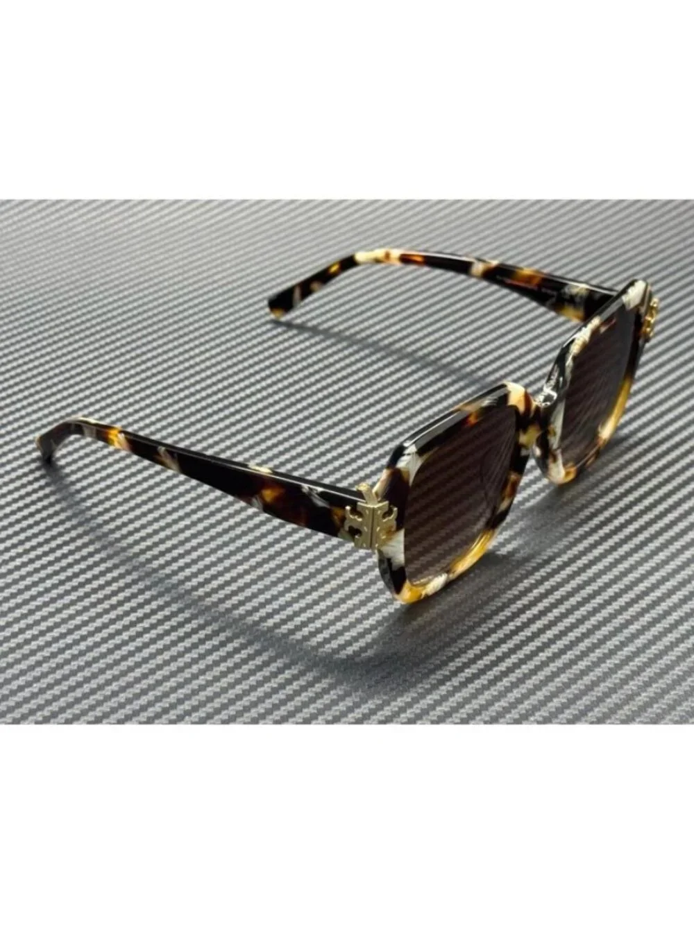 New Tory Burch Women Dark Wavy Tortoise Sunglasses -20-140